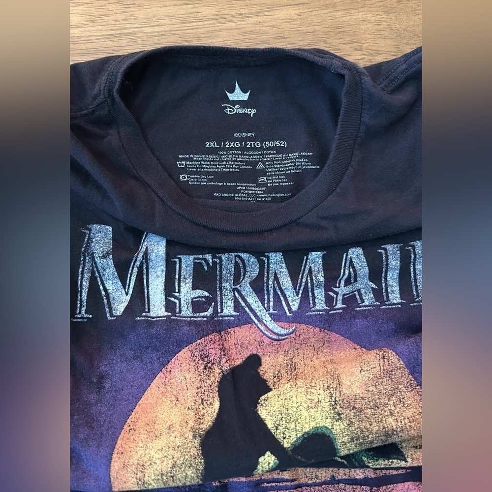 Men’s Disney The Little Mermaid Black T-Shirt Size 2XL - Picture 7 of 7